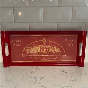 Red Villa del Duca tray Made in Italy
